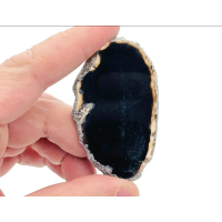 1 PC Black Agate Slice - Black Agate Geode Crystal - Natural Agate Slice - Jewelry Making
