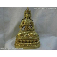 14 Tibet Purple Copper Bronze 24K Gold Vajradhara Vajrasattva Buddha Statue