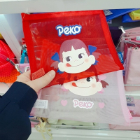 (2入)日本不二家 PEKO 網狀拉鍊收納袋 筆袋 文具袋