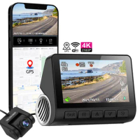 V55 Dash Camera 4k Car Dvr with Wifi GPS Dashcam Sony 2 Channel Dual Lents Dash Cam Front and Rear 4k Car Camera Dash Cam