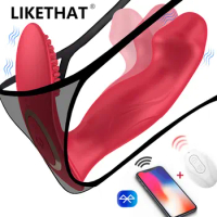Bluetooth Dildo Vibrator APP Wireless Remote Wiggling Wearable Vibrating Clitoris Stimulator Panties Finger Sex Toys for Women