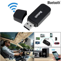 Wireless Bluetooth MP3 Wireless 3.5mm Car Wireless USB Bluetooth Aux Audio Stereo Music Speaker Receiver Adapter Dongle+Mic
