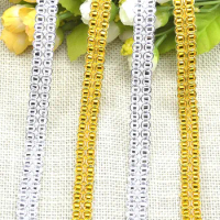 5m/16.4ft Each Pack Gold Silver Lace trims Weaving Edge centipede Festive Decorations Handmade DIY sewing dress Crafts ribbons