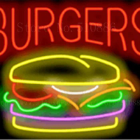 Burgers neon sign Handcrafted Light Bar Beer Pub Club signs Shop Store Business Signboard diet food diner break 19"x15"