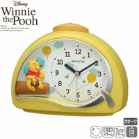 小禮堂 迪士尼 小熊維尼 半圓型鬧鐘《黃.吃蜂蜜》時鐘.桌鐘