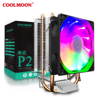 RGB Fan CPU Air Cooler with 1700 PWM 90mm for Computer AMD AM2+ AM3 AM3+ AM4 FM1 FM2 and Intel LAG 755/1366 115X/1200