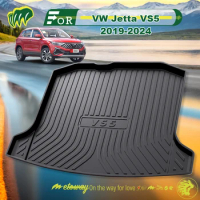 For VW Jetta VS5 2019-2024 Custom Fit Car Trunk Mat All Season Black Cargo Mat 3D Shaped Laser Measured Trunk Liners