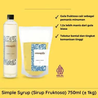 SIMPLE SYRUP – SIRUP FRUKTOSA AMAGULA 750ML (1000G) – GULA CAIR FRUCTOSE UNTUK CAFÉ DAN RESTORAN Ref