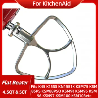 Stainless Steel Flat Beater for KitchenAid 4.5-5QT Stand Mixers Accessories Replacement For KitchenAid Mixer Attachments