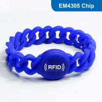 WB08 Silicone RFID Wristband RFID Bracelet RFID Tag, RFID Tag for access control with EM4305 Chip Free Shipping
