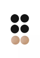 PINK N' PROPER 2黑色+1膚色圓形乳貼防走光透氣可重複使用乳頭貼胸貼 (3套裝)