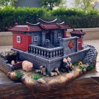 中式閩南古厝創意文竹盆景收納裝飾客廳工藝品微景觀建筑擺件禮品