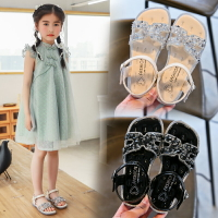 女童涼鞋夏季新款韓版兒童水鉆公主鞋小女孩學生中大童沙灘鞋