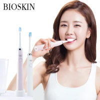 BIOSKIN Smart Charging Electric Sonic Waterproof Massage Toothbrush Oral Health Care Device support 5 systems &amp; 3 brushes