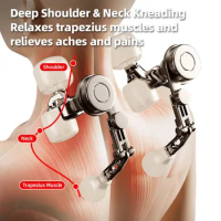 New 5D Kneading Shiatsu Massage Shawl Chiropractic Back Massager for Neck  Shoulder Pain Relief Heating Neck Massageador Massagem