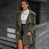Autumn Long Winter Coat Women Warm Faux Fur Coat Women Ladies Fur Teddy Jacket Female Thicken Plush Teddy Coat Outwear 2021