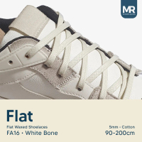 MR Shoelaces FA16 White Bone (Putih Tulang) Tali Sepatu Lilin 5mm Gepeng (Flat) 70cm 80cm 90cm 100cm