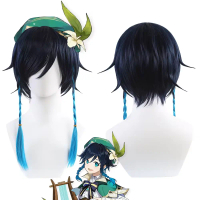 BerkahMall Jakarta YiChun Wig Rambut Palsu Genshin Impact Venti Cosplay 40cm - FS160