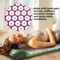Acupressure Massager Mat Relieve Stress Pain Yoga Mat Natural Relief Stress Tension Body Neck Back Massage Pillow Cushion