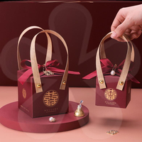 喜糖盒子免折疊婚禮糖盒結婚網紅新款創意手提婚慶喜糖袋空盒