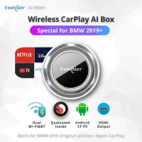 Applepie AI Box for BMW-Wireless Carplay System, Android 13, 8GB RAM, 128GB ROM, Dual WiFi, Support 4G Sim Card and HDMI output