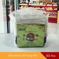 Wadah Makanan Plastik Bento/Hokben Bintang Pet isi 50