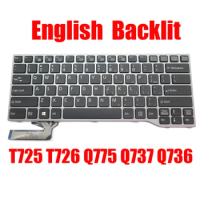 English US Keyboard For Fujitsu For LifeBook T725 T726 For Stylistic Q775 Q737 Q736 MP-12S33USJD852W CP674199-03 With Backlit
