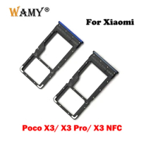 Original New SIM Card Slot Tray Holder Sim Card Reader Socket for Xiaomi Mi POCO X3 / X3 NFC / X3 Pro Pocophone Global