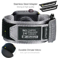 Super Rugged Nylon Sport Band for Apple Watch 40 41 45 40 44mm for iwatch 7 5 6 se 2 3 38mm 42mm strap bracelet wristbelt Grey