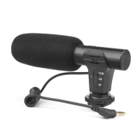 Portable Condenser Stereo Microphone Mic with 3.5mm Jack Hot Shoe Mount for Canon Sony Nikon Camera Camcorder DV Interview
