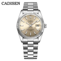 CADISEN ICE-BLUE Dial Sapphire Glass Watches Men Japan MIYOTA Movt Men`s Watch Mechanical Automatic Diver Watch Clock