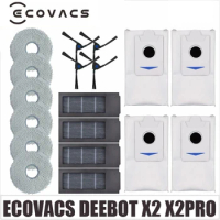 ECOVACS DEEBOT X2 Filter Mopping Wiping Side Brush Dust Bag Filter Vacuum Cleaner Sweeping Robot Sweeper Replacement
