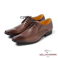 【CUMAR】CUMAR英式型男簡約皮鞋(咖啡色)