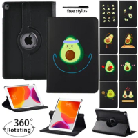 Tablet Case for IPad 9th Generation 10.2 Smart Sleep Wake Leather Stand Avocado Pattern Cover for IPad 9 10.2 Inch 2021