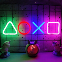 ไอคอน Gaming PS4เกม Neon Light Sign ควบคุมโคมไฟตกแต่งไฟที่มีสีสันเกม Lampstand LED Light Bar Club Wall Decor