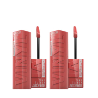 即期品【MAYBELLINE 媚比琳】超持久水光鎖吻唇釉 2入組(鎖吻棒/水光持色)