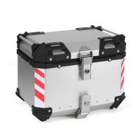 55L Silver Factory Direct Sale Top Case Motorcycle Trunk Aluminium Box For