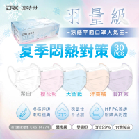 【DRX 達特世】羽量級-醫用平面口罩-成人30入/盒(5色任選)