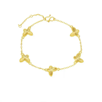 Gold butterfly laser cut 925 silver high grade technique bracelet