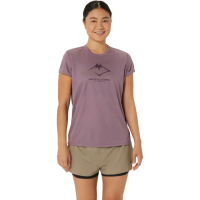 【asics 亞瑟士】短袖上衣 女款 FUJITRAIL 海外版 跑步上衣(2012C971-501)