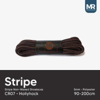 MR Shoelaces CR07 Hollyhock (Black Dark Brown) Coklat Tua Tali Sepatu Bulat Corak 5mm 80cm-200cm unt