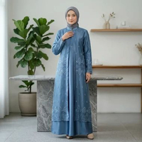 Gamis Brokat Corneli Tulang Kombinasi Moscrepe Dress Brokat Terbaru Gamis NIKITA denim