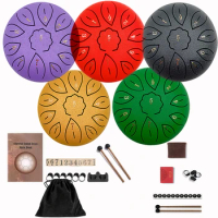8/11 Tune Percussion Musical Instrument 6 inch Steel Tongue Drum for Beginner Tune Drum Pad Sticks Carrying Bag Percussion