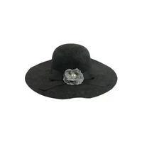 Ballin Topi Pantai Farha Floppy Hat Brown - Black BLACK