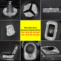 For Mercedes Benz GLA180 GLA200/220 CLA200 CLA260Steering Wheel Air Vent Diamond Decoration Crystal Interior Sticker Accessories