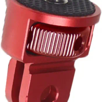 Red metal Camera Tripod Mount fr Gopro Adapter, 360° Adjustment 1/4-20 Screw Conversion Adapter fr GoPro Hero10, Insta360 ONE X2