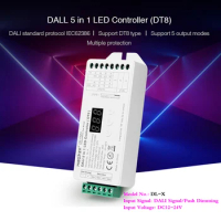 DALI 5 IN 1 LED Controller DC12V 24V Dimmer Support DT8 Type RGBW RGB +CCT Output Mode Compatible MiBoxer DP1S/DP2S/DP3S/DL-POW1
