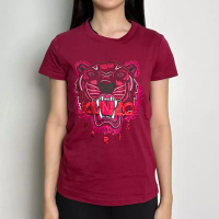 Kenzo Kaos KENZO TIGER RED PINK MAROON TSHIRT LADIES 100% ORIGINAL