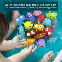 Baby Bath Toy Animal Cute Cartoon Shark Crocodile Classic Baby Water Toy Infant Swim Chain Clockwork Kids Beach Bath Toys