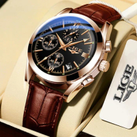 LIGE Original Watch Men Fashion Sport Quartz Clock Mens Watches Brand Leather Military Waterproof Date Watch Relogio Masculino